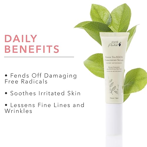 Miniatura 3 de Suero 100% puro de té verde EGCG, suero diario antiarrugas para todo tipo de piel, suero facial antiarrugas, fabricado con té verde EGCG (1 fl oz)