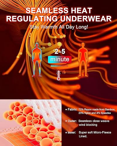 Vista 3 de Roadbox Conjuntos de ropa interior térmica para niños, ultra suave, con forro de FLeece, capa base larga y bolsillos