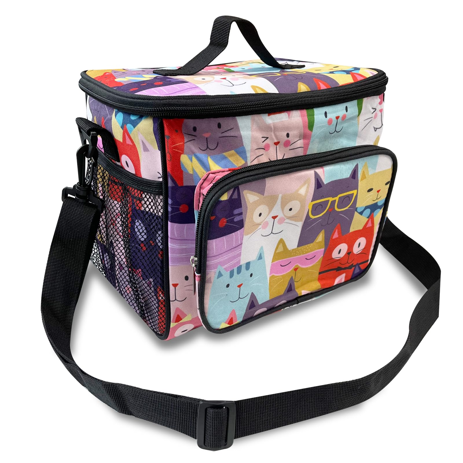 Cat Pattern Lunch Bag Lunch Box for Women Leakproof Lunch Tote Large Capacity Reusable Insulated Lunch Tote Bag