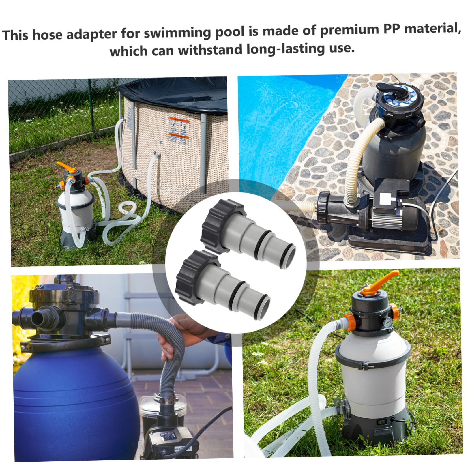 SUPVOX 3 Juegos Conector De Manguera De Piscina Bomba Vacío Adaptador De Grifo para Manguera Conectar Conector del Tanque Salida Boquilla Tubo Adaptadores Tubería Páginas 2 Piezas * 3
