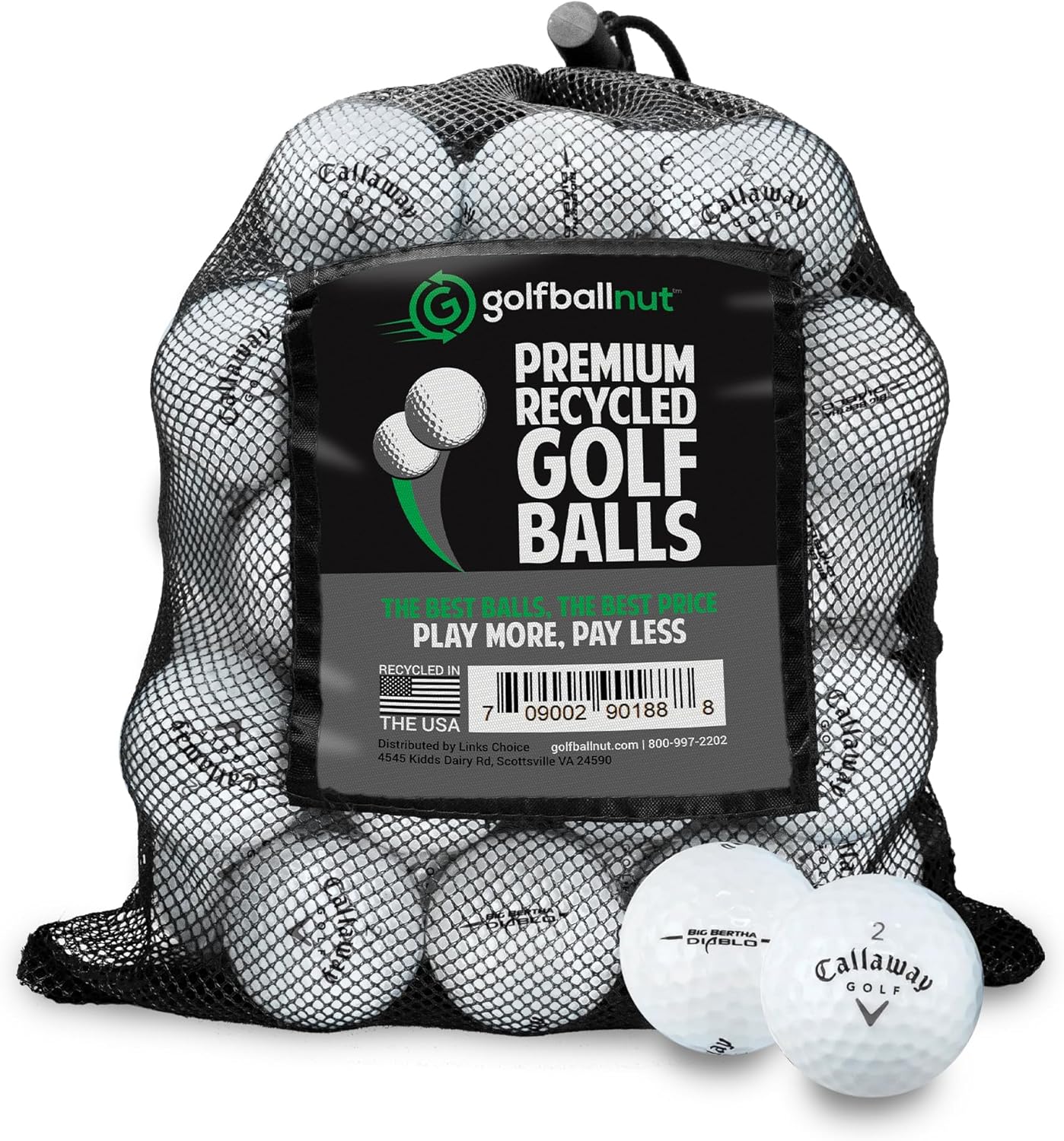 Recycled Golf Balls for Callaway Mix - Used Golf Balls Bulk 5A Mint Condition – Includes Mesh Bag – (24-48) - Pack