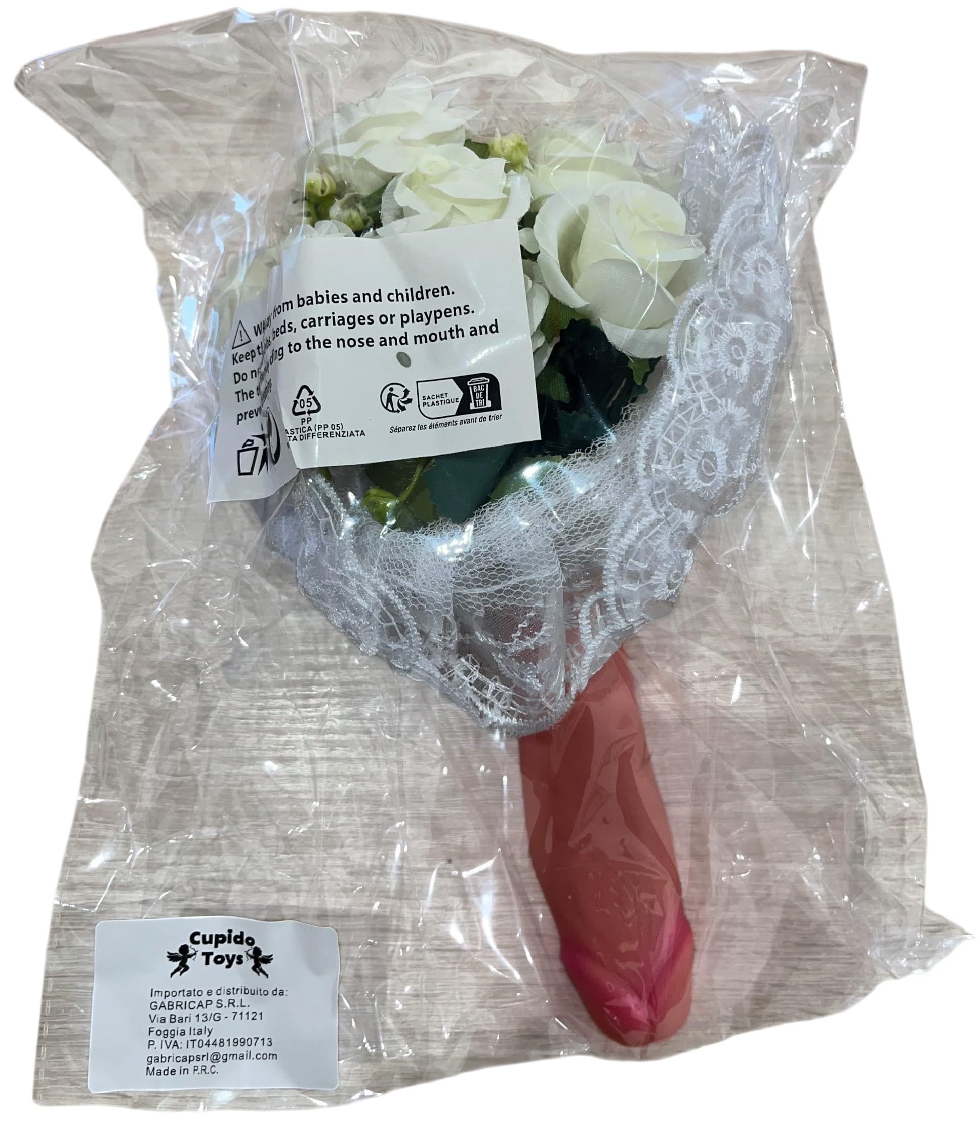 Addio al Nubilato Bouquet di Rose Bianche, Mazzo di Fiori Gadget Addio al Nubilato per la Futura Sposa, Giochi Divertenti