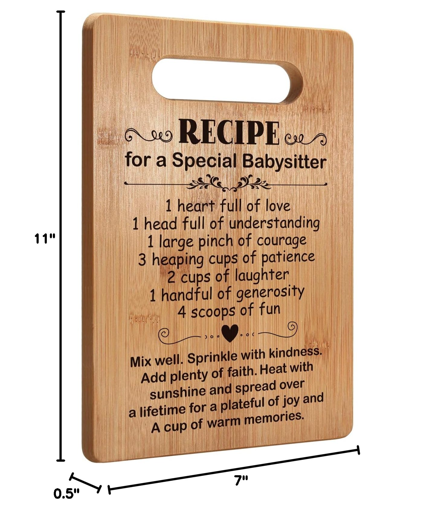 Popular Babysitter Gifts, Cutting Board Gift for Babysitter, Babysitter Appreciation Gift, Thank You Gift for Babysitter Christmas Birthday