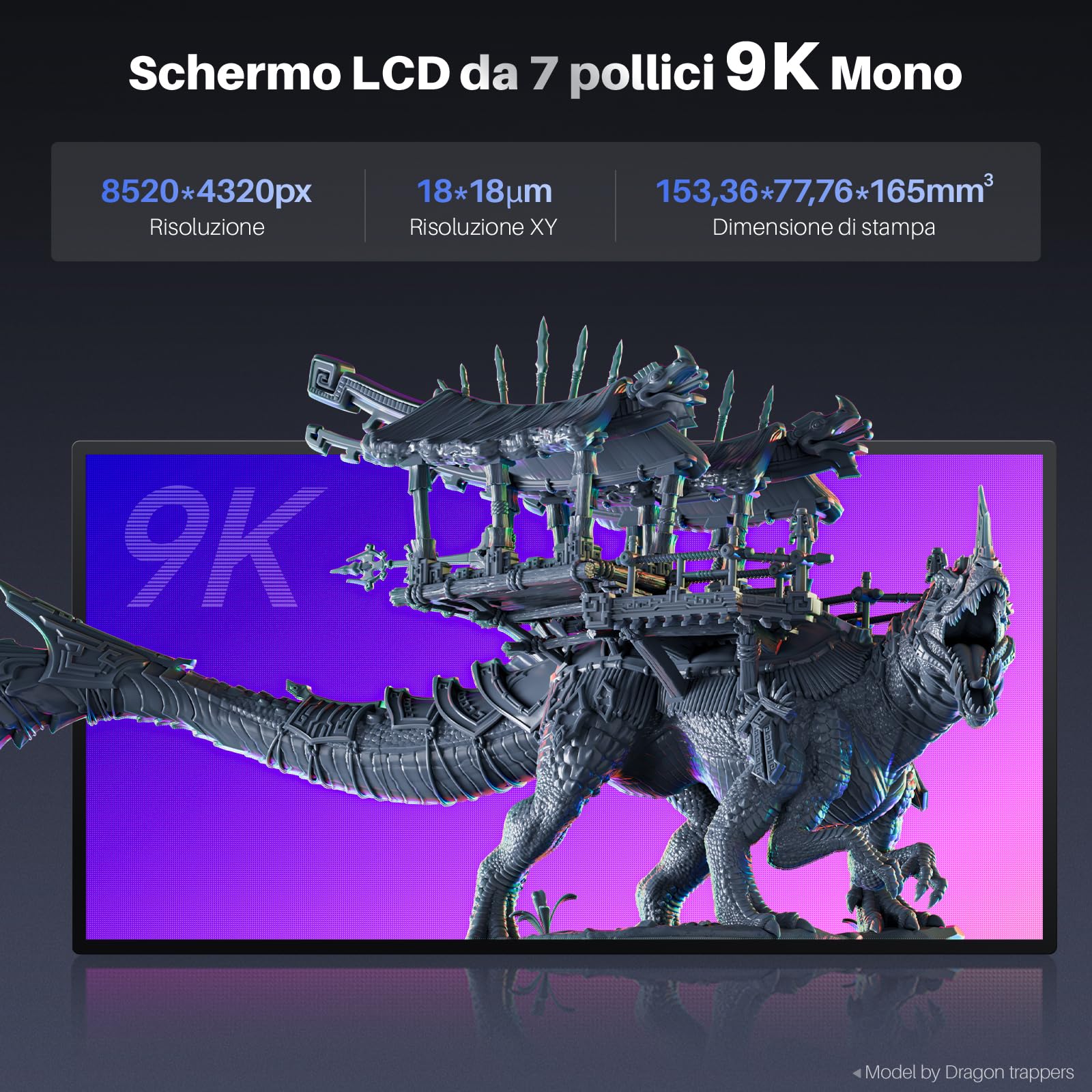 ELEGOO Mars 5 Ultra Stampante 3D in Resina MSLA 9K, Livellamento Automatico, Stampa 3D Veloce a 150 mm/h, Telecamera AI, Stampa Cluster WiFi, Grandi Dimensioni di Stampa 153,36 * 77,76 * 165 mm³