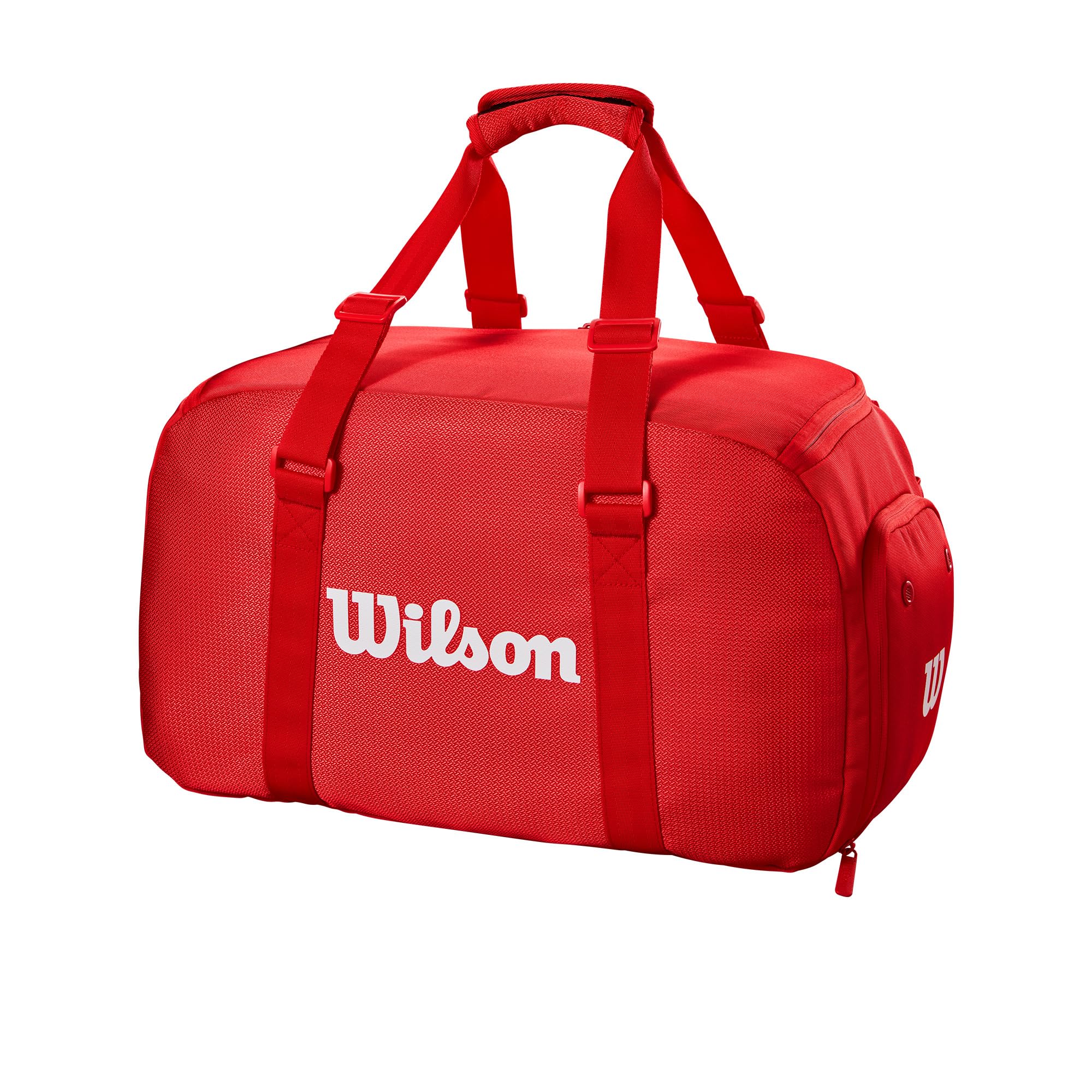 WILSON 2025 Super Tour Red Small Tennis Duffle - Red/White, Holds up to 2 Rackets