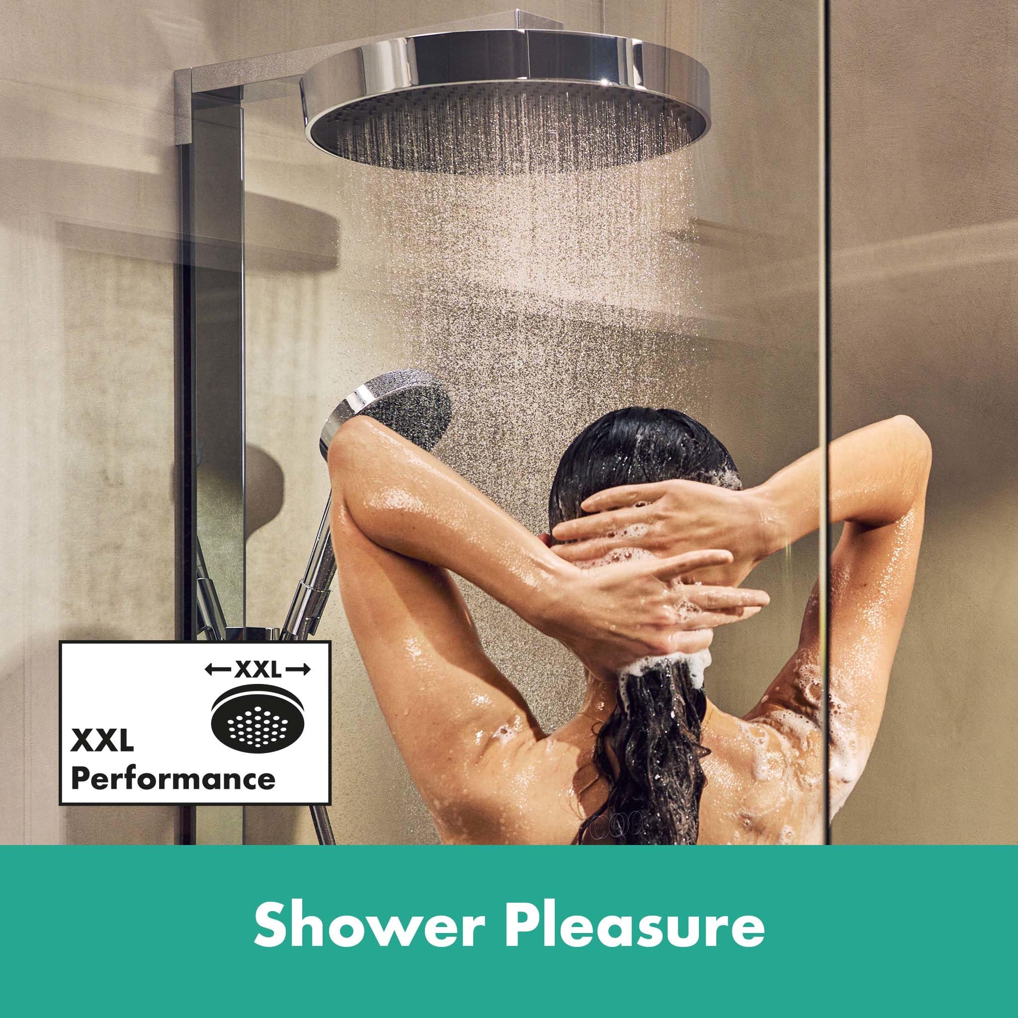 hansgrohe 26853000 Rainfinity Showerpipe 360 1jet mit ShowerTablet 350 Chrom Duschsystem