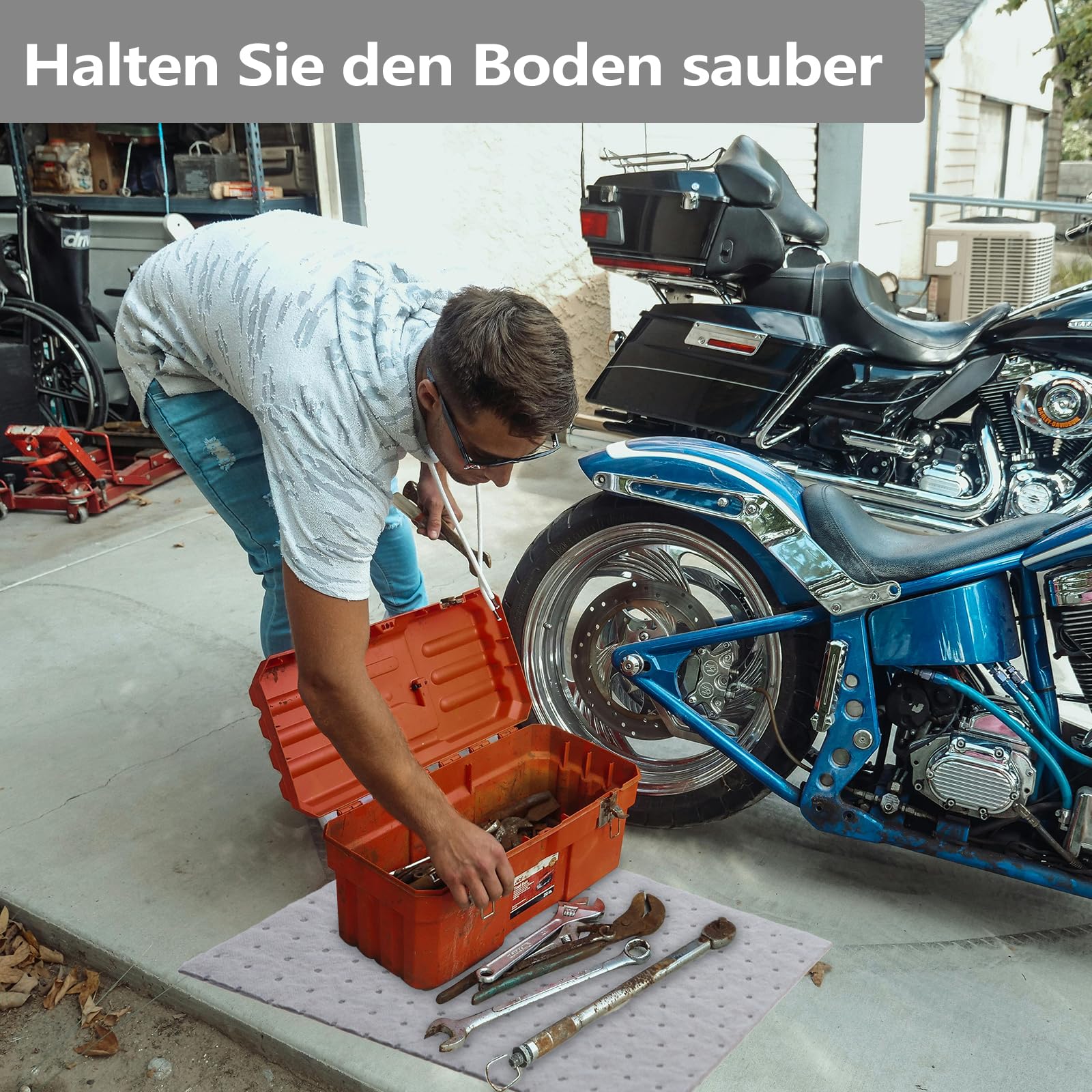 Ölsaugtücher Universelle, Ölbindematte 30 Pcs, Ölpflegematte, Saugmatte für Öltropfen Ölabsorbierende Polster/Matten für Werkstatt Garage, Verschüttete Flüssigkeiten auf Wasserbasis, Öl 25x33cm