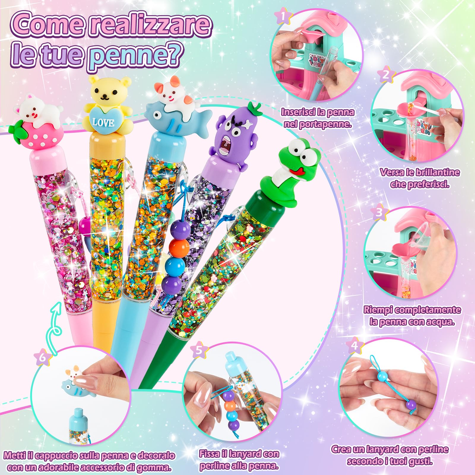 Kazzley 78+ PCS Fabbrica di Penne a Forma di Casa, Arti e Mestieri per Ragazze 6 7 8 9 10 12 anni, Kit di Creazione di Penne Personalizzabili, Giocattoli Regalo per Bambini e Ragazze in Comunione e