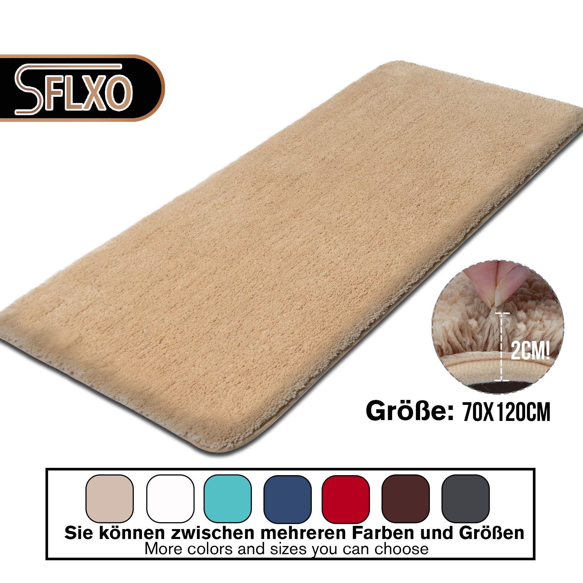 Alfombrilla de baño 120 cm x 70 cm, antideslizante, lavable a máquina, antideslizante, suave, absorbente, de microfibra, color crema y beige