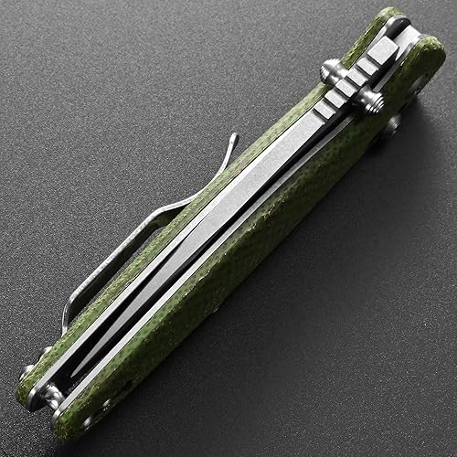 Miniatura 8 de Eafengrow EF966 Cuchillo plegable D2 Hoja Micarta Mango con Clip de Bolsillo Cuchillo táctico EDC Perillas de pulgar Axis Lock EDC Cuchillo