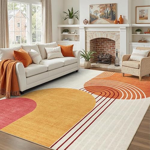 DCX Abstract Washable 9x12 Low Pile Rug