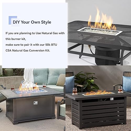 Miniatura 7 de Skyflame Kit de quemador lineal de acero inoxidable de 30 pulgadas con detección de llama, encendido electrónico de chispa, certificado CSA y juego