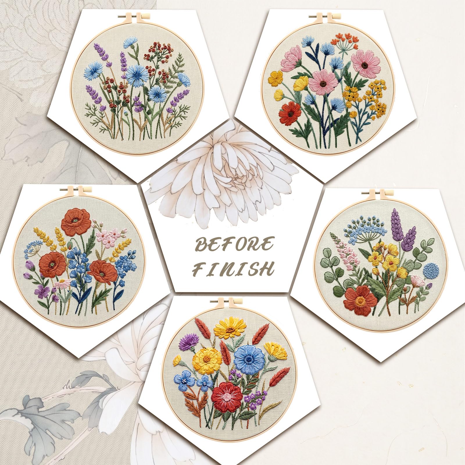 Beginner Embroidery Kits - Wildflower Designs -5
