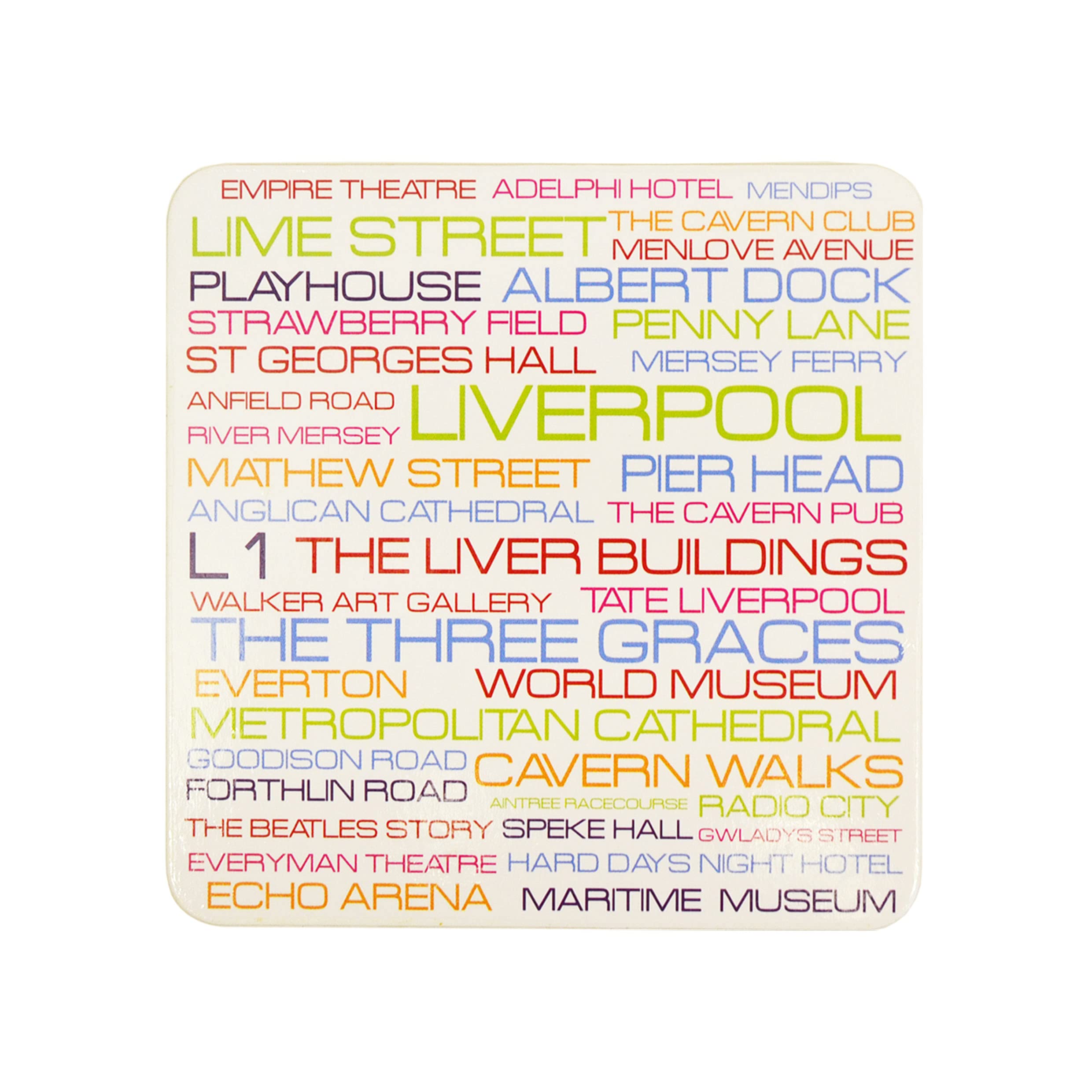 Liverpool Multi Word Coaster 95mm