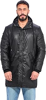 Ravin Mens Windbreaker Long Jacket With Front Pockets - Black Men Jacket