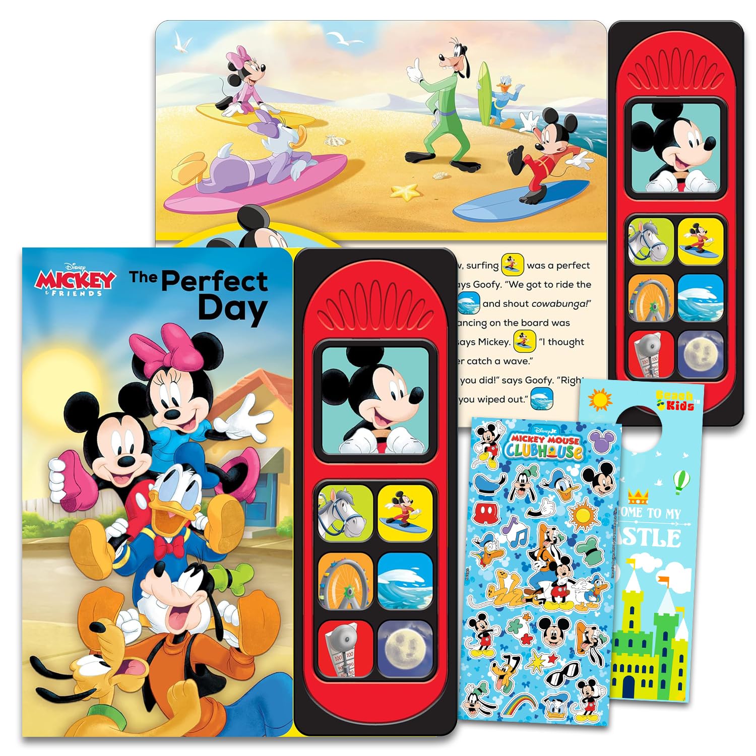 Libro sonoro di Topolino per più piccoli, pacchetto di libri di attività Disney con un libro sonoro di apprendimento interattivo più adesivi, altro | Regali di Topolino e amici per bambini