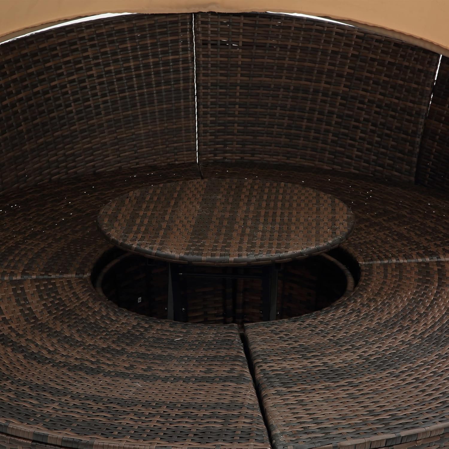 Dimensions of Rattan Round Lounge with Canopy