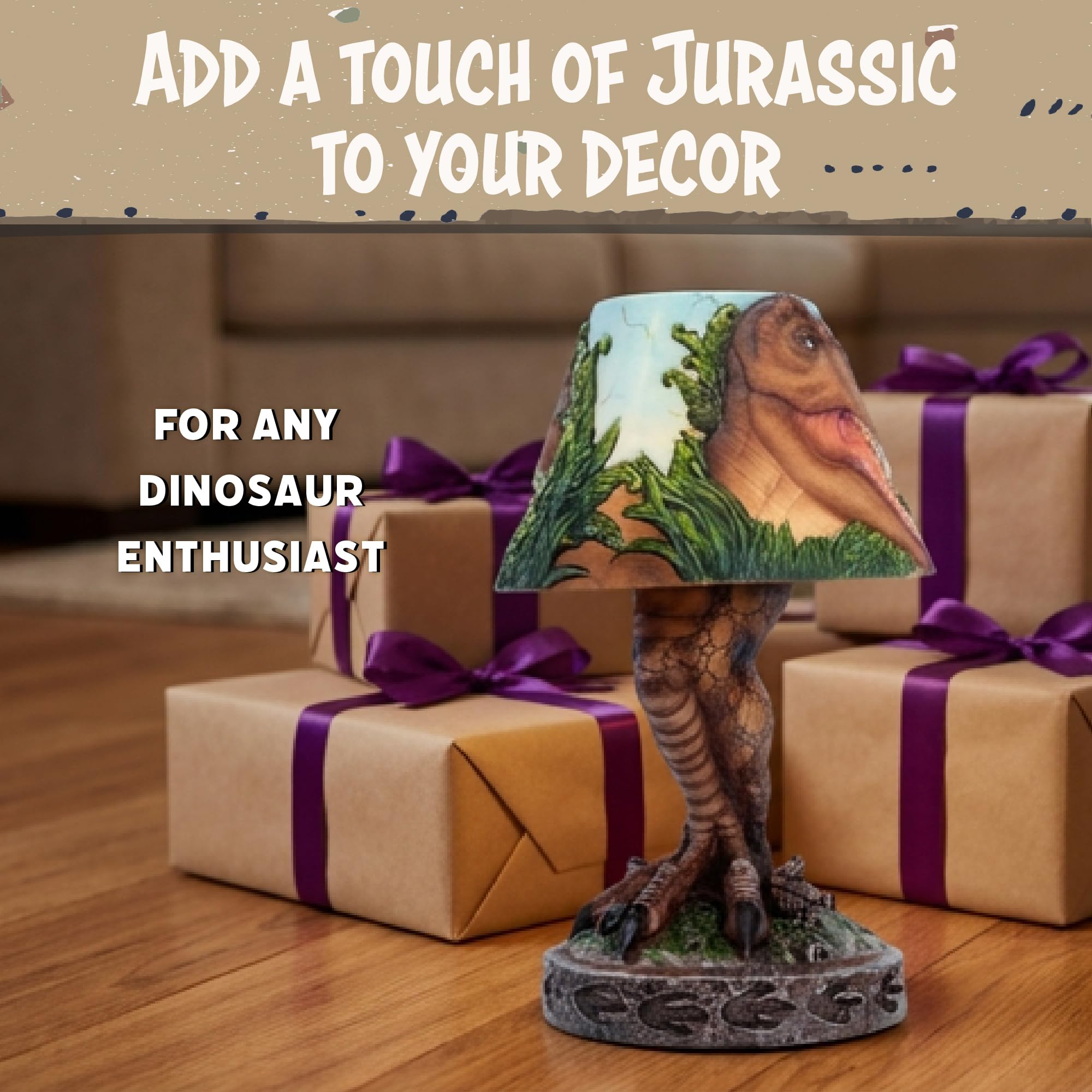 Nemesis Now Tyrannosaurus Rex Lamp - Lámpara de escritorio pintada a mano, diseño de dinosaurio prehistórico, funciona con pilas, 23 cm
