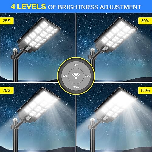 Miniatura 7 de CEDIO Farolas solares al aire libre  Luces solares de estacionamiento 4800 W 300000 lm LED luz solar de calle del atardecer al amanecer, luces
