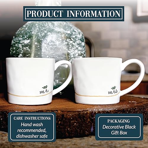 Miniatura 5 de Pavilion - Taza de café de cerámica iridiscente con mango grande, 15 onzas, taza para novia, regalo único de boda, regalos de compromiso, 1 unidad