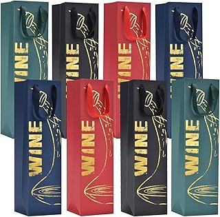 Projaver - Sacchetti regalo per bottiglie di vino, confezione da 8 pezzi Set di 2 pezzi.