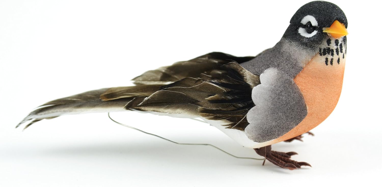 Touch of Nature Feather Robin on Wire, 4-1/2-Inch