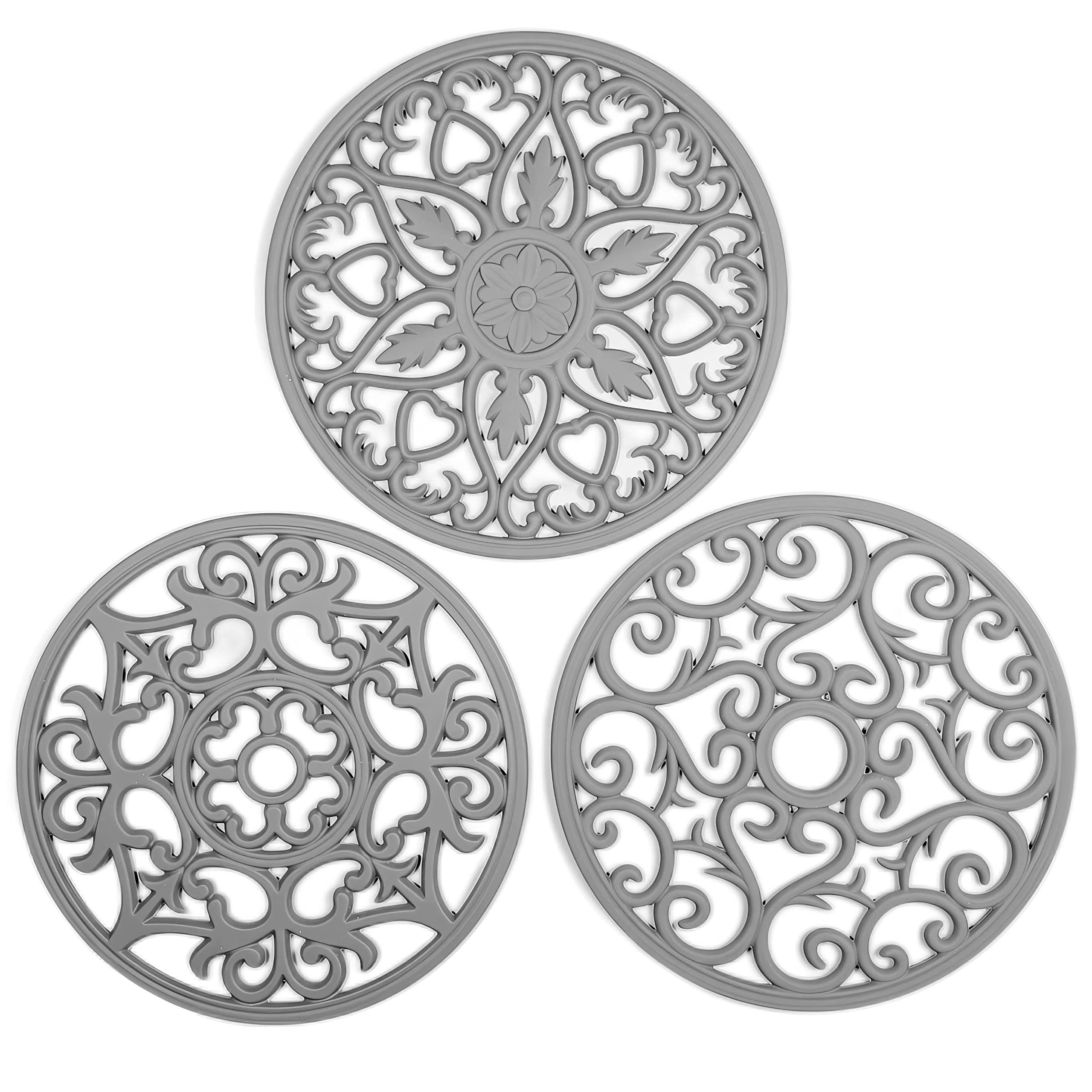 Viwehots Lot De 3 Dessous De Plat En Silicone Pour Casseroles Et Poêles Chaudes, Multi-usages