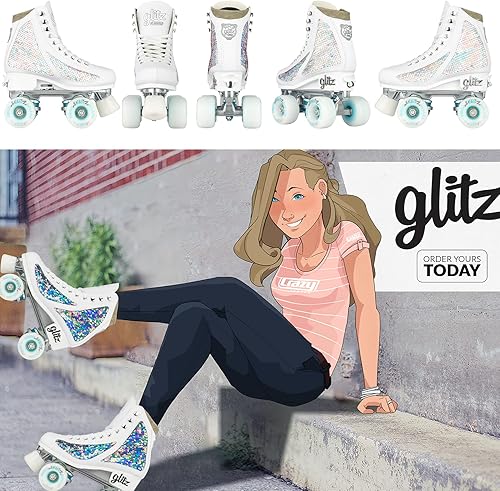 Miniatura 5 de Crazy Skates Glitz - Patines de ruedas para mujeres y niñas  Deslumbrante purpurina brillante patines Quad