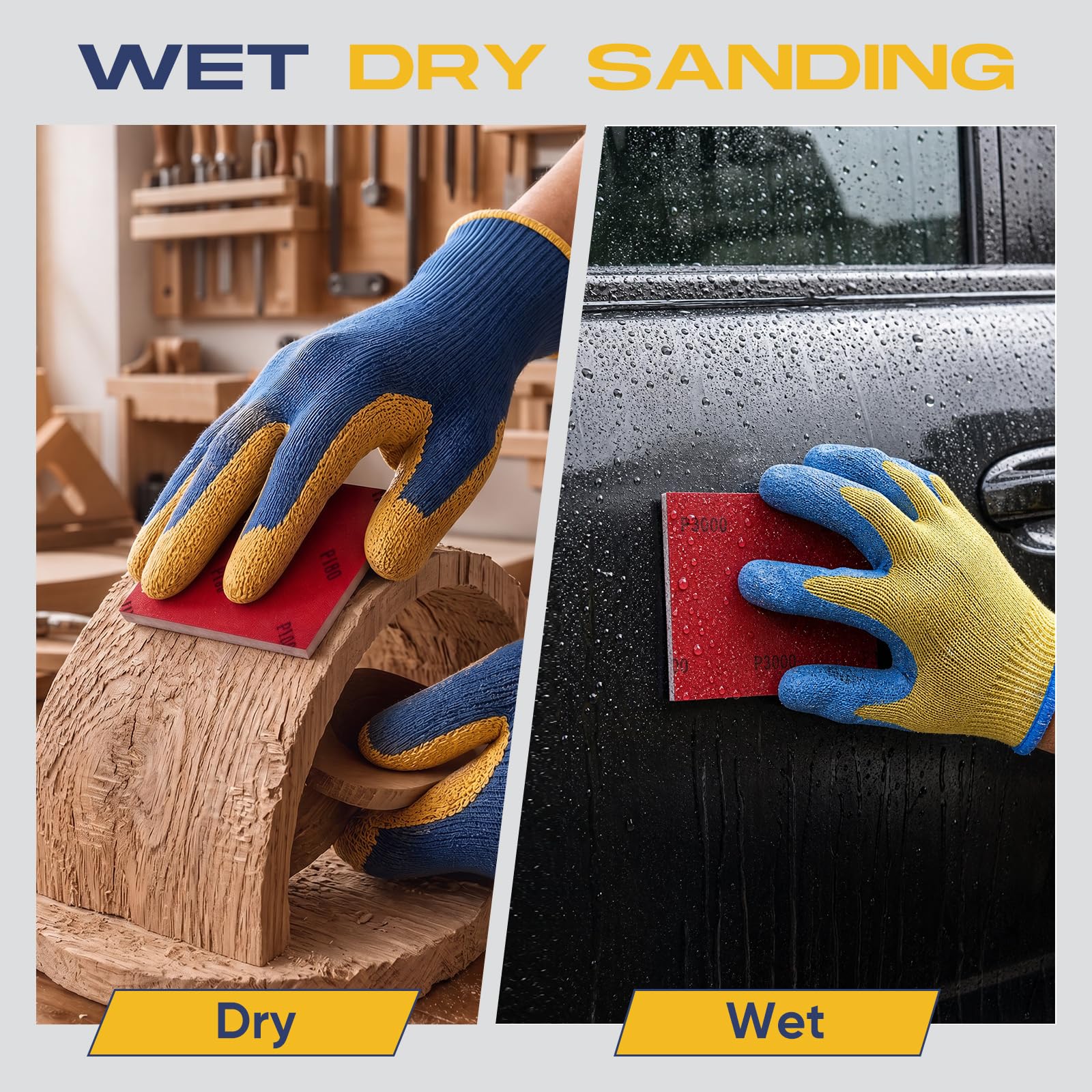 Sanding Sponge Block Pads - 24 Grit Assortment -4