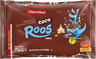 Malt-O-Meal Coco Roos Breakfast Cereal, Crunchy Chocolate PuffS, 23.6 OZ Resealable Cereal Bag
