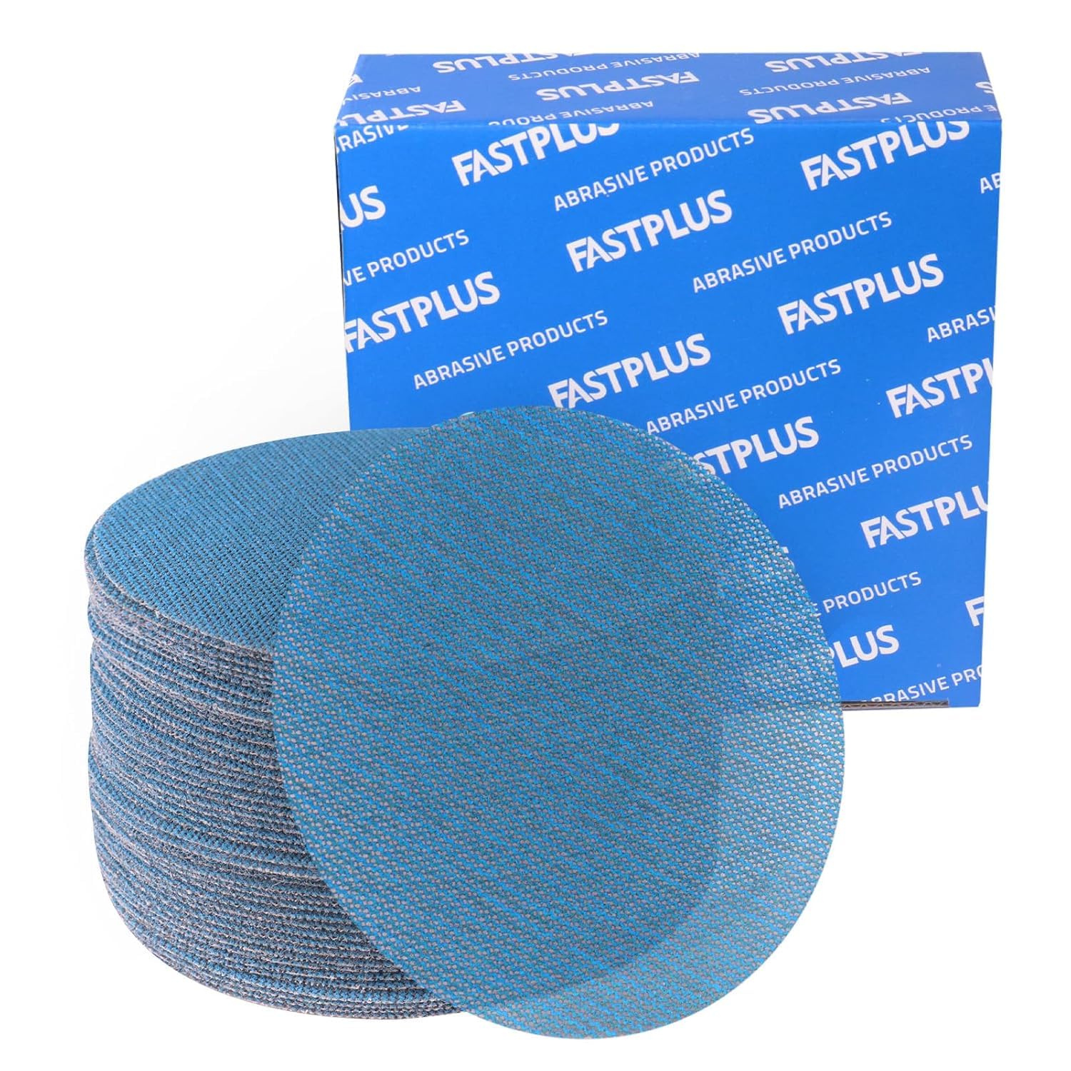 FASTPLUS 150mm Mesh Sanding Discs 6 Inch Net Sandpaper Hook and Loop 80/120/180/240/320 Grits Dust Free for Car Wood Furniture Floor Sanding & Polishing