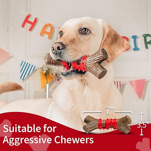 Miniatura 6 de RANTOJOY - Juguetes resistentes para perros grandes juguetes duraderos para masticar perros de raza mediana y grande juguetes de nailon de goma para