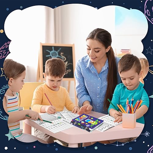 Miniatura 7 de 24 libros de actividades espaciales para niños con temática espacial, mini juegos de libros para colorear, laberintos a granel, búsqueda de