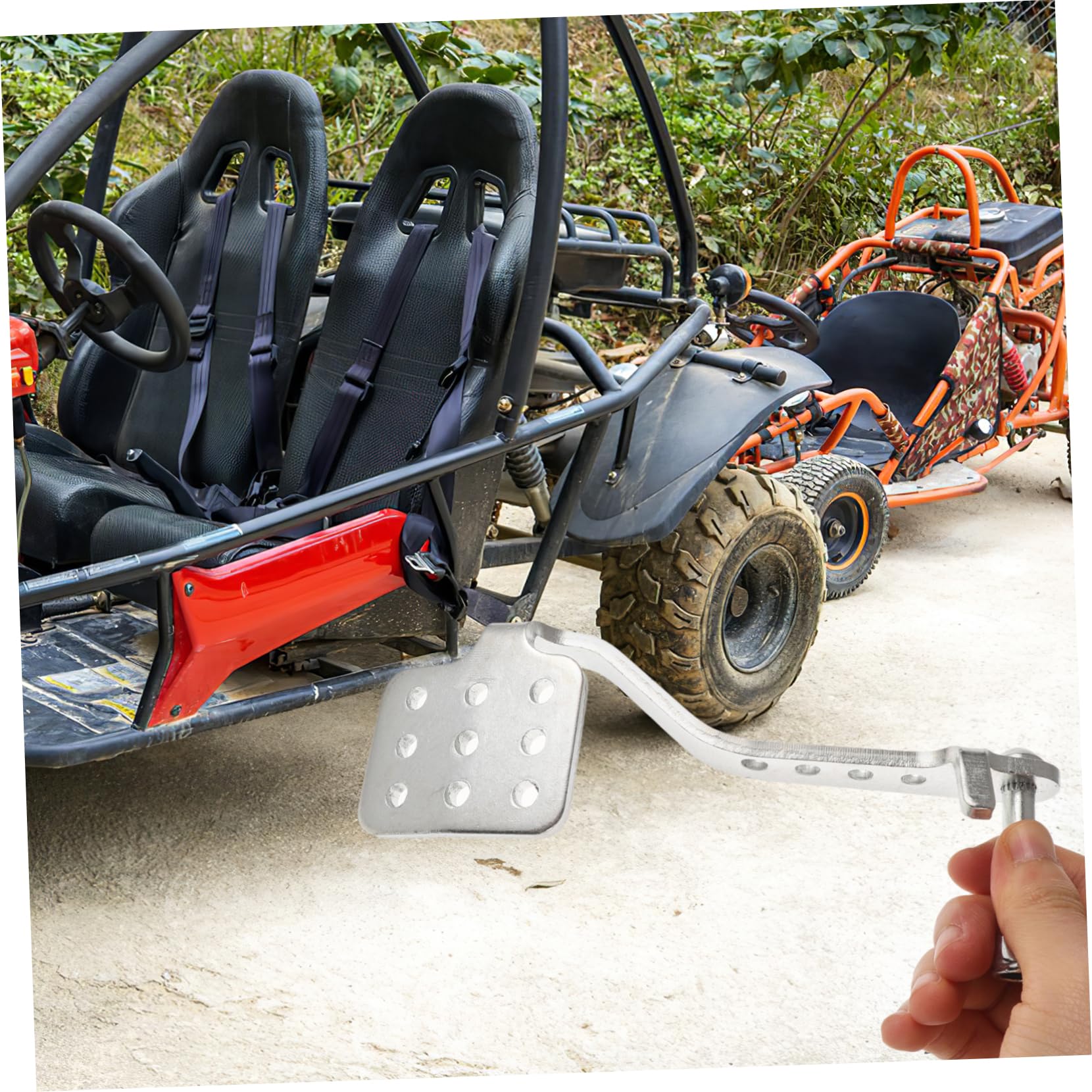 HELEVIA Go Kit Pedali Kart, Pedale Dell'acceleratore Freno Anti Slip Go Kart con Sorgenti di Ritorno, per 212 C c 196C C 6.5H P 5,5H P ROAD ROCKET