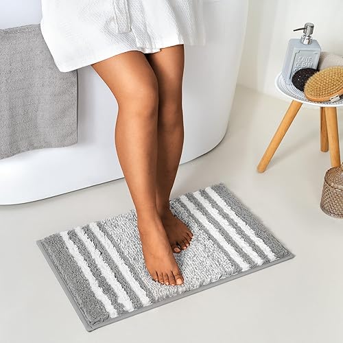Miniatura 8 de GRANNY SAYS Alfombras de baño grises antideslizantes, lavables, 24 x 16 pulgadas, extra suaves y absorbentes, para baño