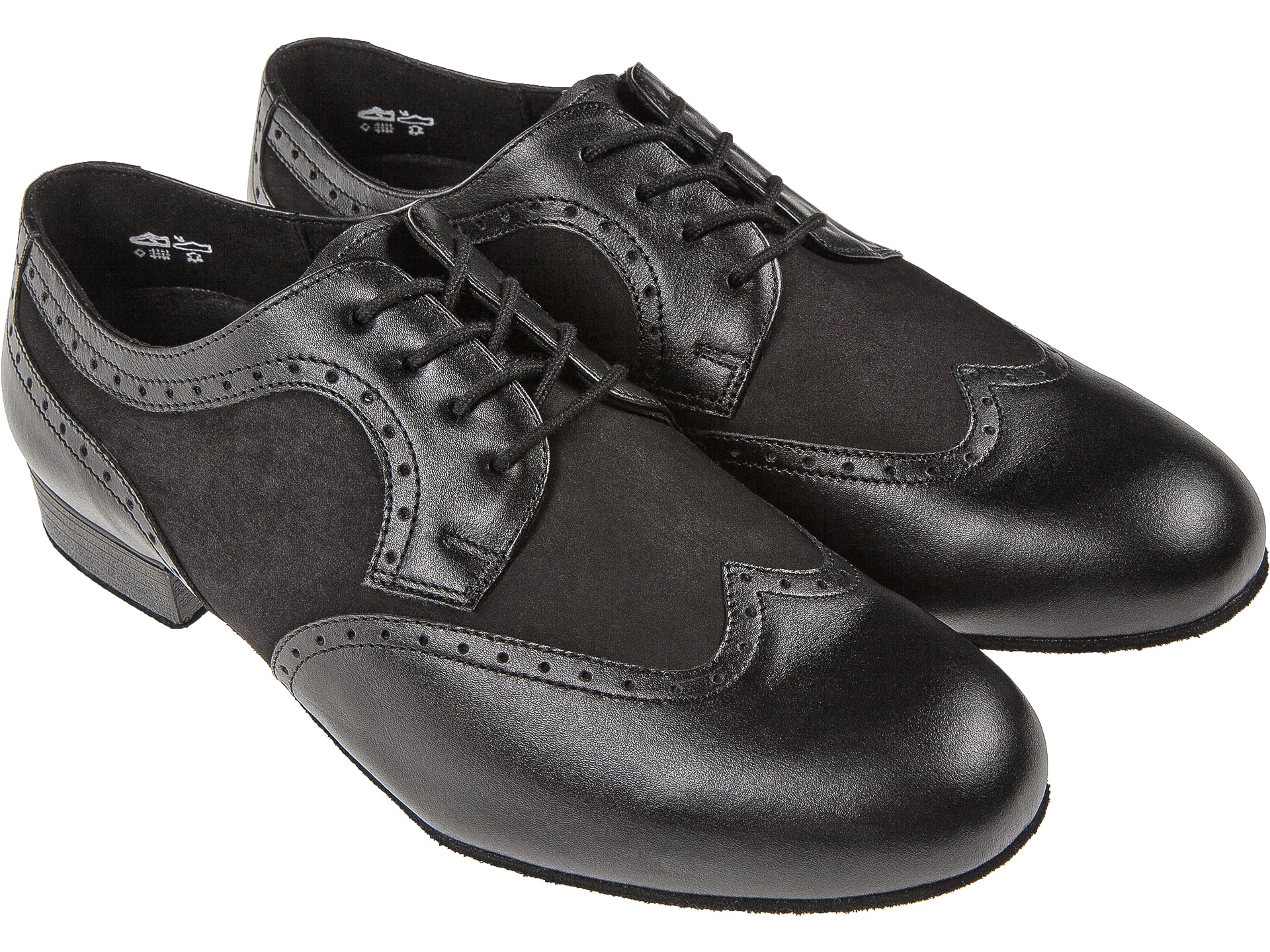 Scarpe da Ballo Diamant Uomo Pelle Nera Extra Larga 2 cm Suola Cuoio Grezzo Made in Germany