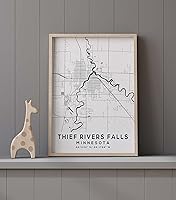 Vista 9 de Mapa de Thief Rivers Falls, Minnesota, Light 2 (8x10)
