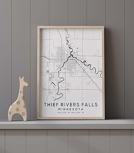 Miniatura 9 de Mapa de Thief Rivers Falls, Minnesota, Light 2 (8x10)