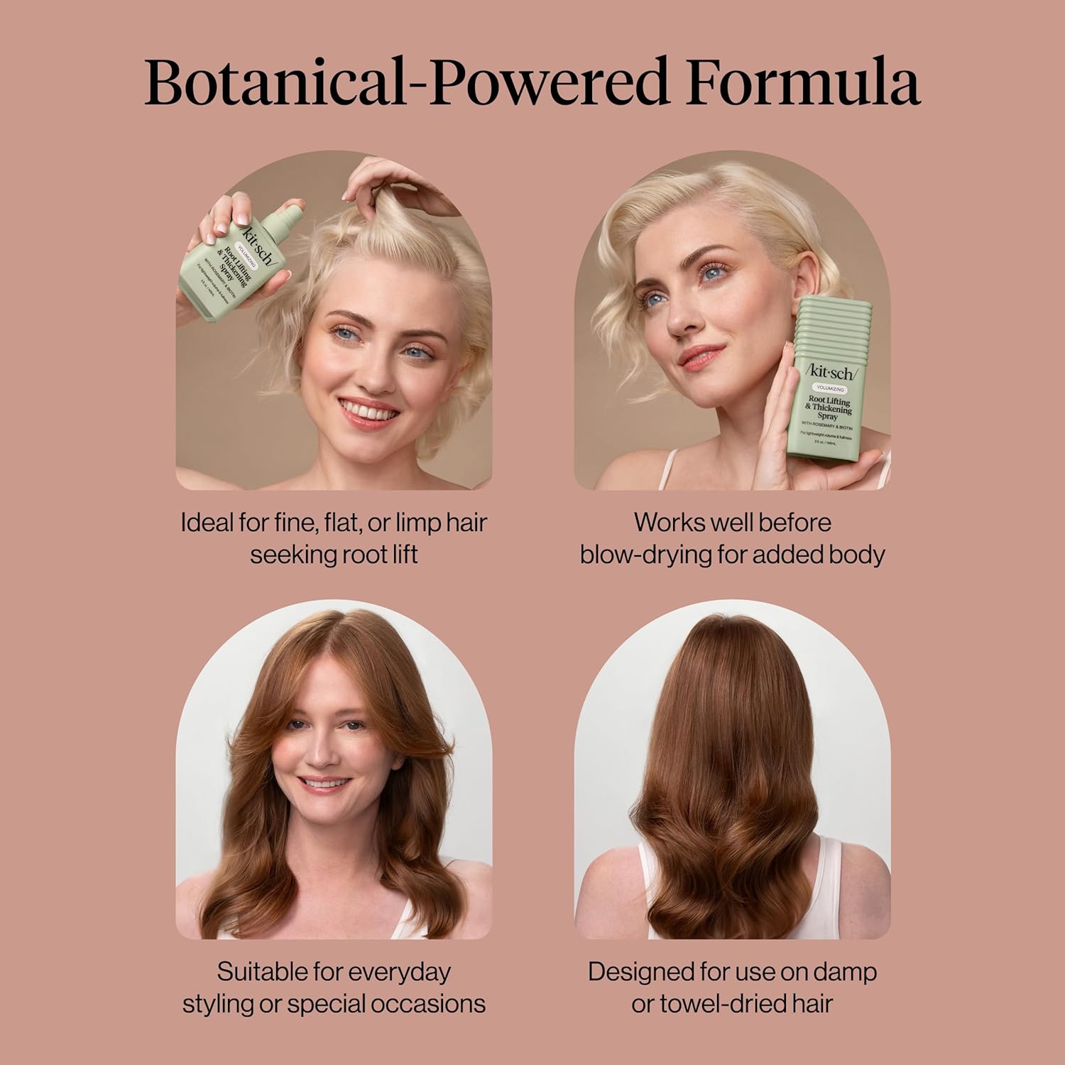 Kitsch Root Lifting Spray for Fine Hair - Thickening Hair Spray With Rosemary and Biotin | Lightweight Volumizing Spray for Instant Lift and Fullness | Adds Volume, Natural Hold - 5oz - Image 8