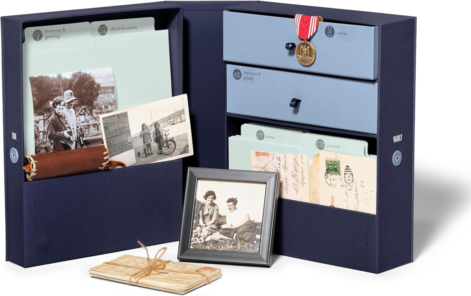 Savor | Family Archives Keepsake Organizer | Keep Treasured Family Heirlooms and Genealogy, Ancestry, Birthplace and Family Tree Documents Organized and Safe in One Convenient Home