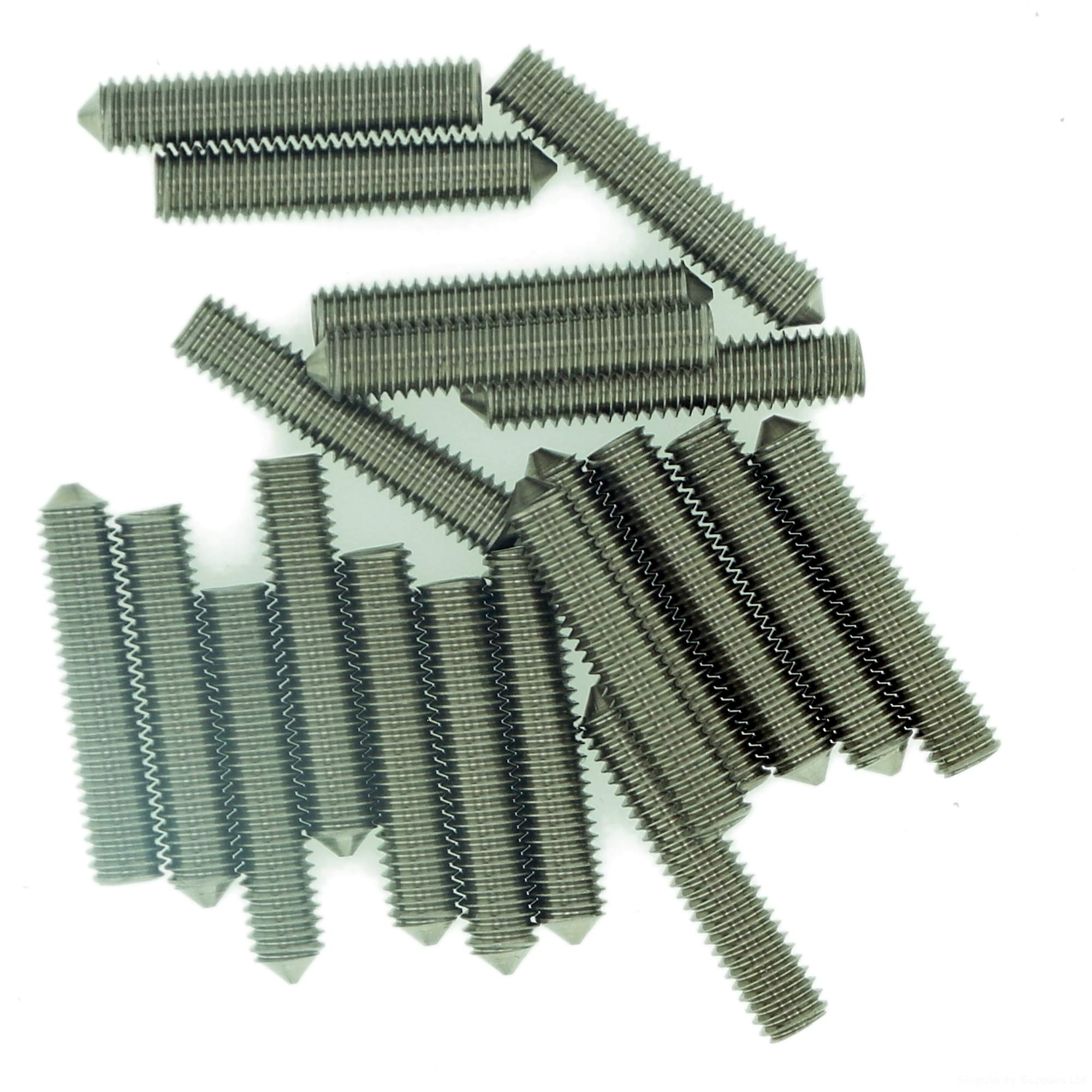M10 (10mm x 10mm) Hex Socket Grub Screw (Cone Point) - Stainless Steel (A2) (Pack of 20)