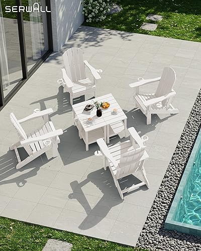 Miniatura 19 de SERWALL Mesa auxiliar doble Adirondack rectangular, color marrón