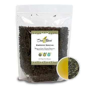 Tea2Brew, Empress Sencha, Handpicked from Ancient Chinese Tea Terraces, Artisanal Tea Collection, 100% Pure Green Tea, 16oz. 1 lb Per Pouch