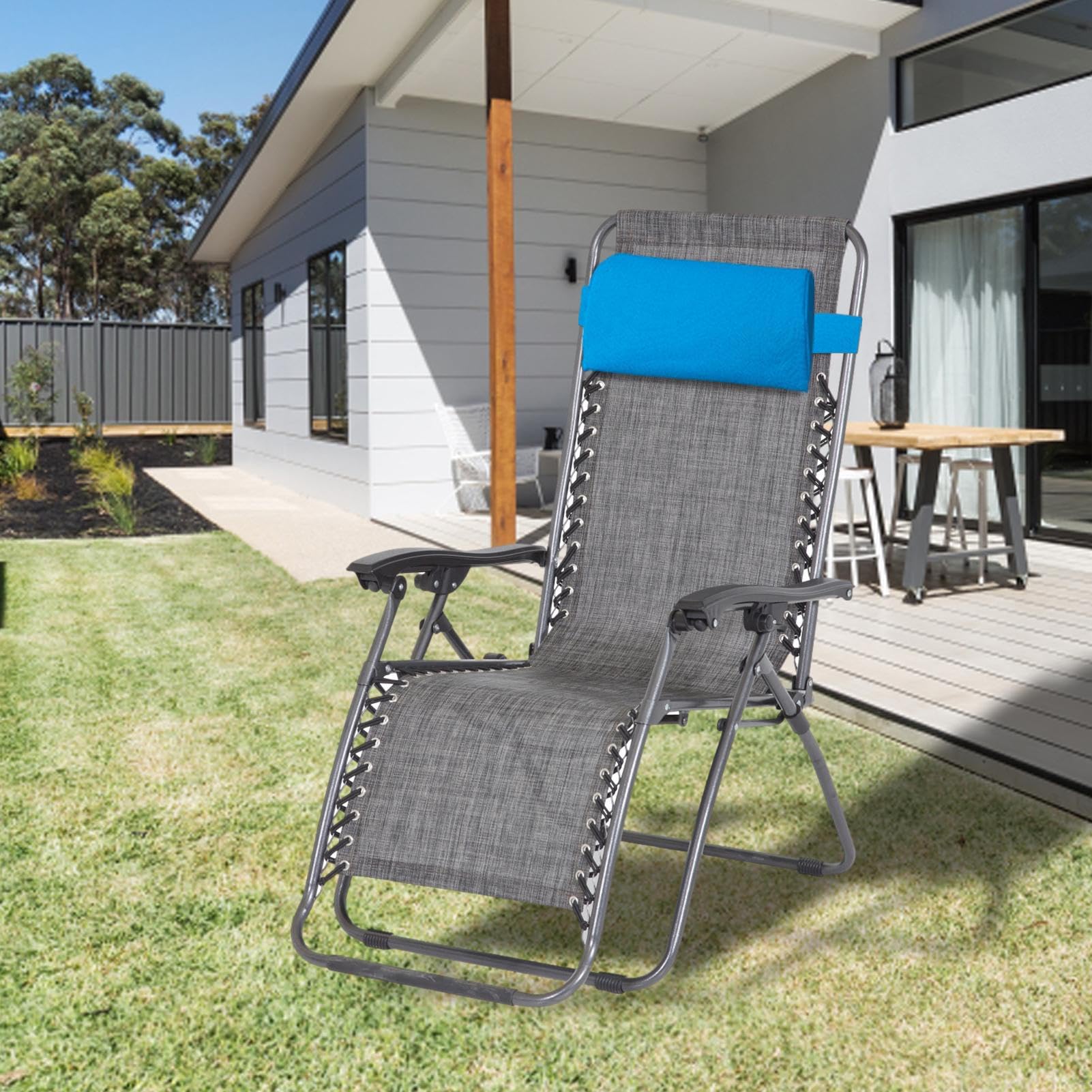 Coussin Repose Tete - Oreiller Ergonomique | Appuie Tete Fauteuil Salon | Oreiller Avec Élastique Réglable Inclinable | Appuie-Tête Chaise Longue Bain Soleil | Coussin Appuie-Tête Tran-Sat Amovible