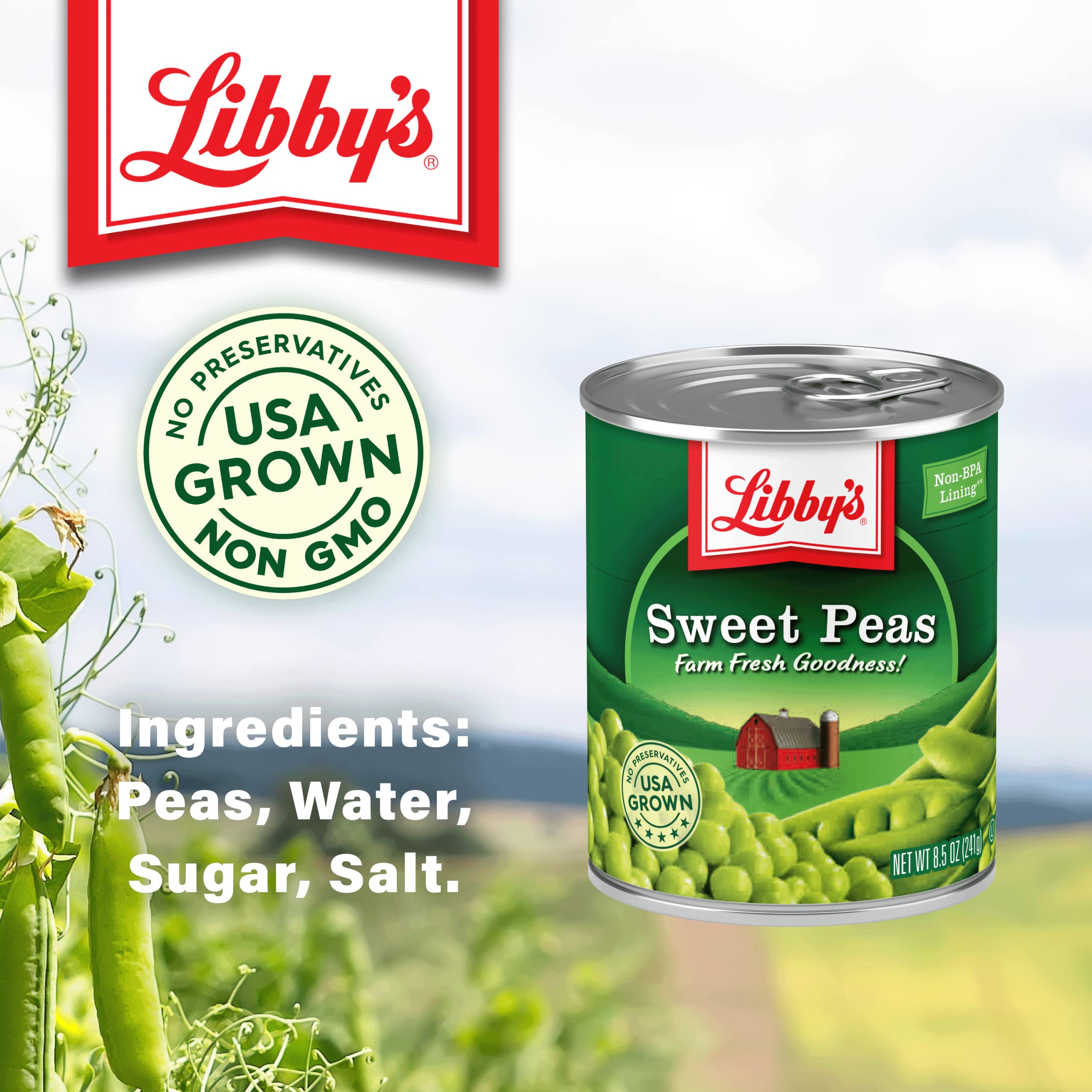 Libby's Sweet Peas, 8.5 Ounces (Pack of 12)