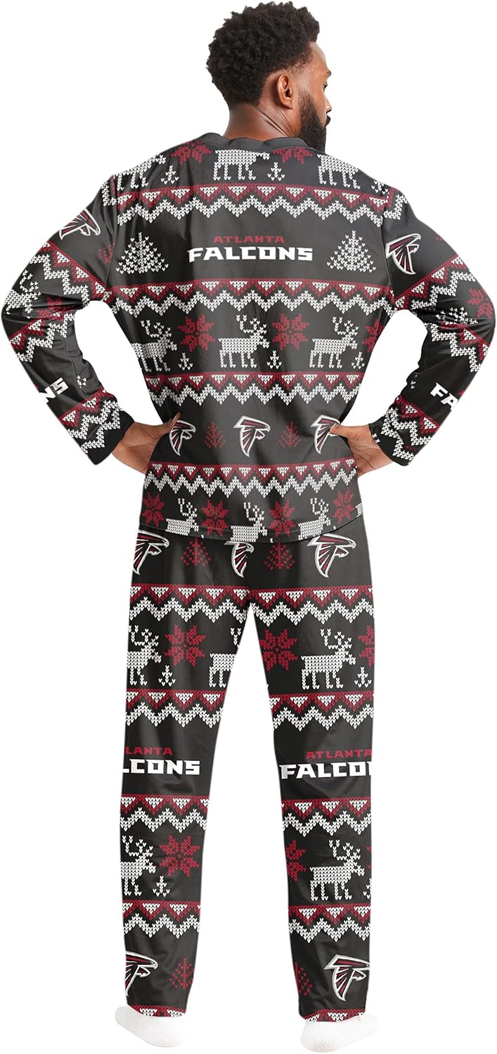 FOCO NFL mens Nfl Team Ugly Pattern Matching Set Family Holiday Pajamas - Image 3