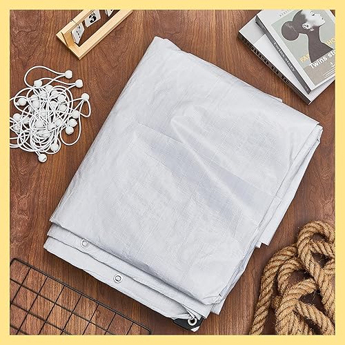 Miniatura 7 de Wesnoy Toldo resistente al agua, cubierta de lona para automóvil, cubierta de repuesto con 50 cuerdas elásticas de bola, solo cubierta superior, el