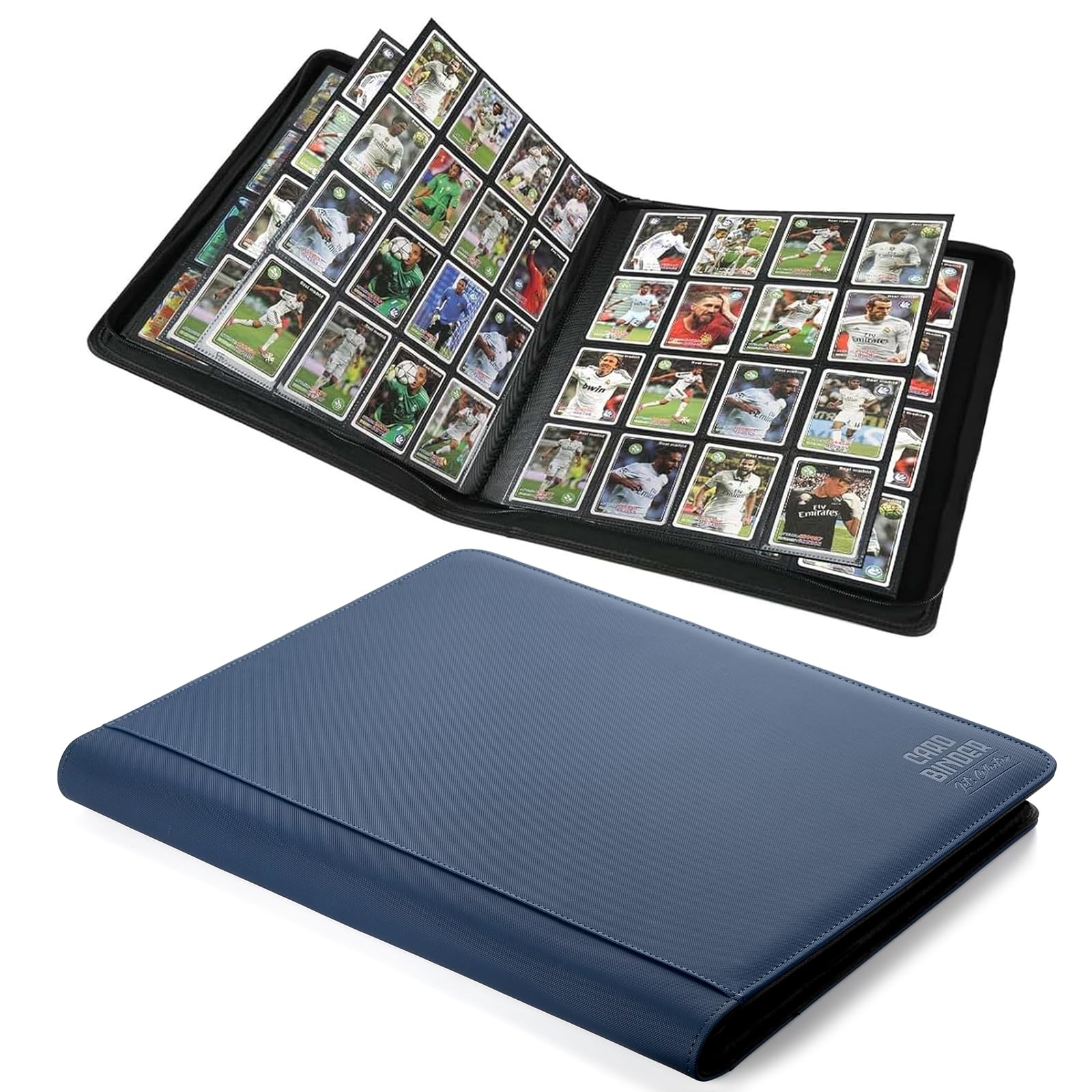 Carpeta de tarjetas coleccionables de capacidad 1024, carpeta de tarjetas de primera calidad, 16 bolsillos, álbum de colección de tarjetas resistente, protección de calidad de archivo y lomo