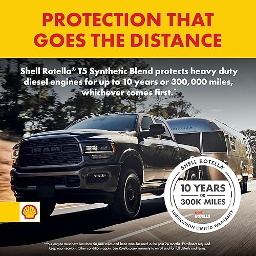 Vista 16 de Shell Rotella Aceite de motor diesel T5 Synthetic Blend 15W-40, 1 galón