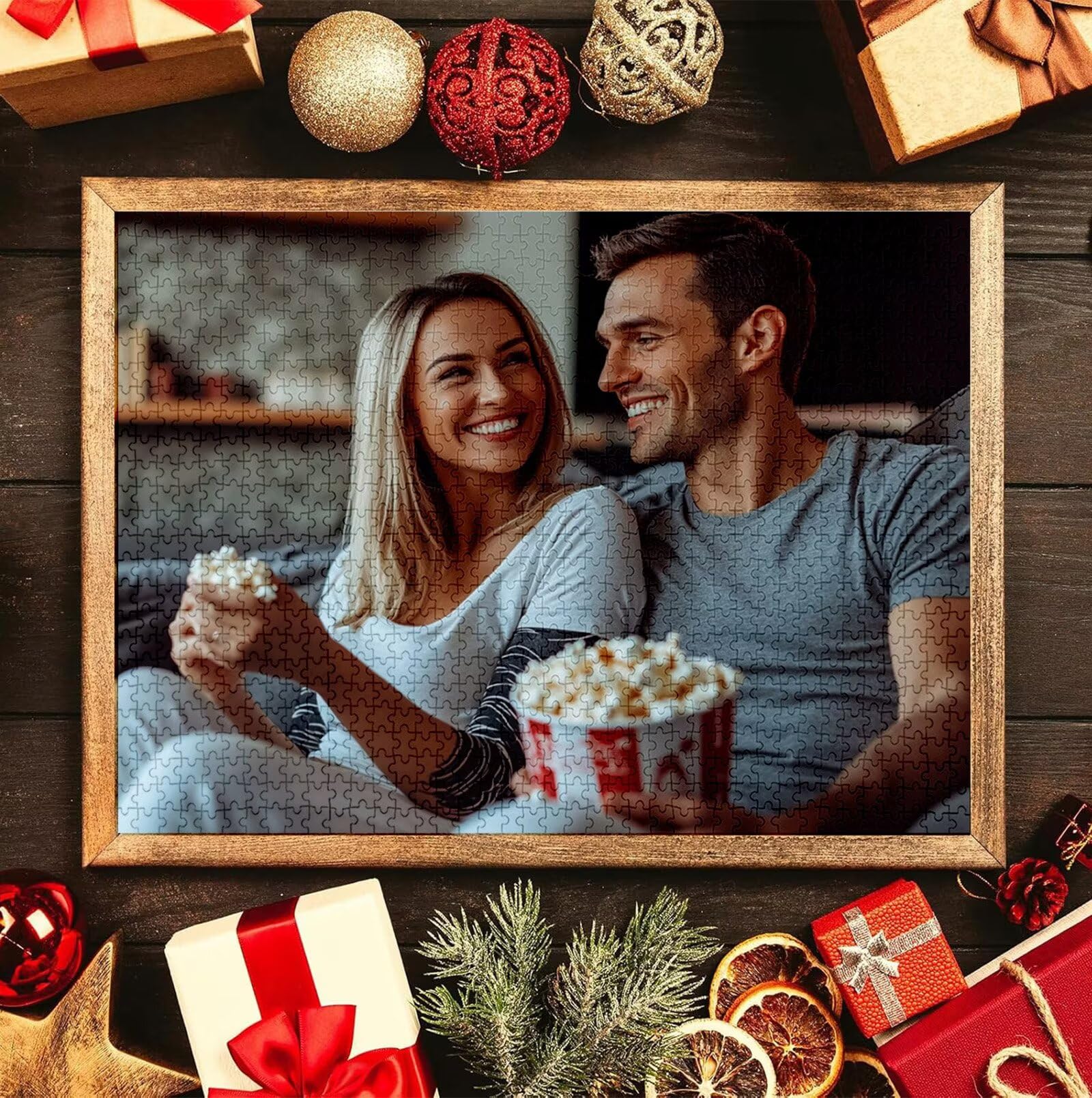 Puzzle Personalizado con Foto, Personalizada Rompecabezas Personalizado Diseña tu Logo Foto o Texto, Personalizado Navidad Halloween San Valentín Parejas Niños Familia Amigos h-597